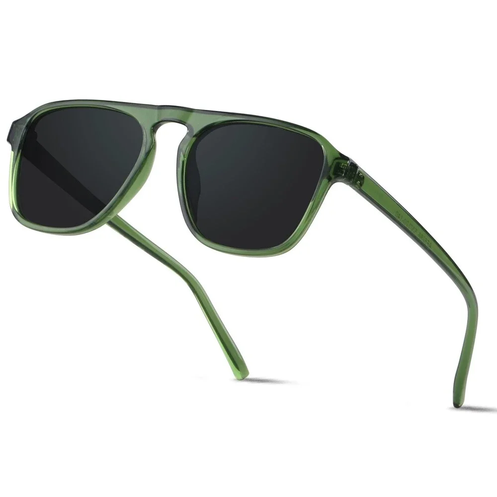 ANDWOOD Men's Green Square Aviator Sunglasses Polarized UV Protection Sun GREEN